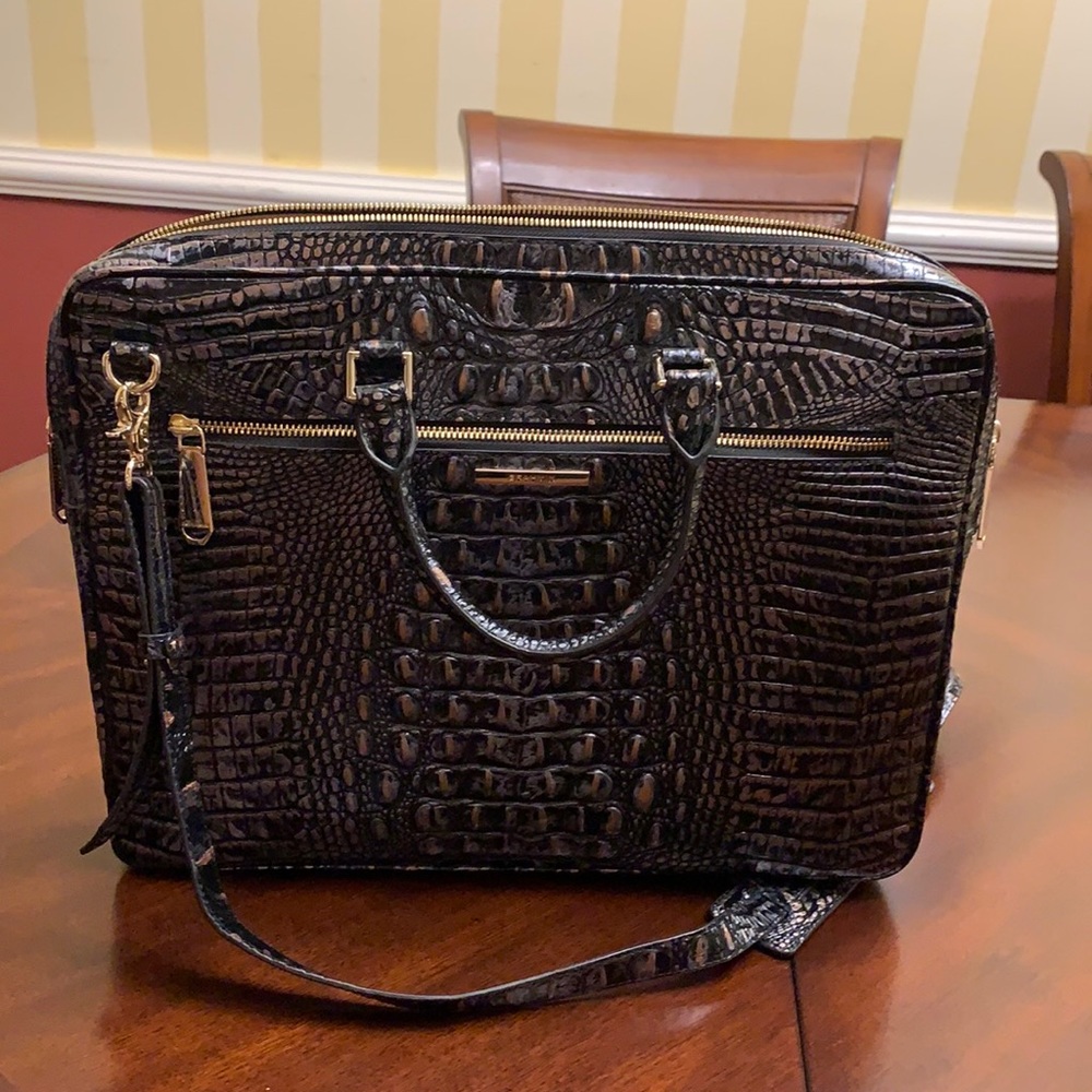 Brahmin Embossed Leather Laptop Case Dusk Melbourne